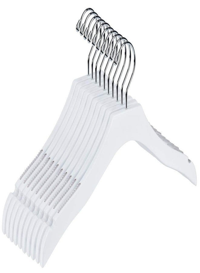 Quality Hangers Quality White Wooden Kids Hanger Luxury Design Chrome Swivel Hook (10, 14.5") - Image 1